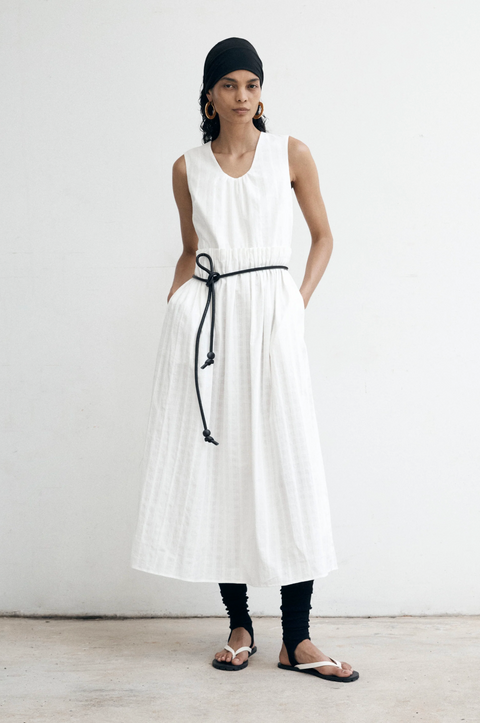 Foemina Alexis Dress - White Check Cotton
