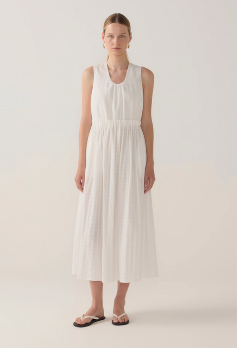 Foemina Alexis Dress - White Check Cotton