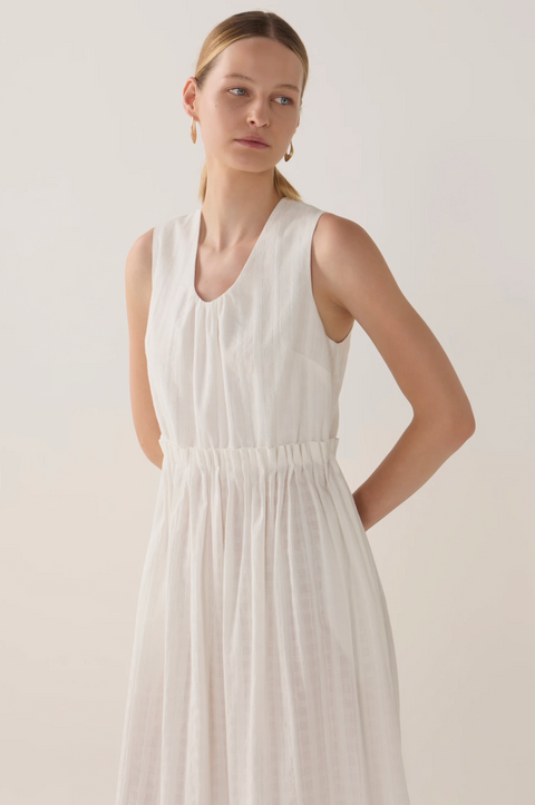 Foemina Alexis Dress - White Check Cotton