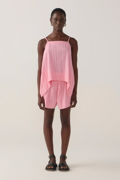 Foemina Neena Top - Watermelon Check Cotton