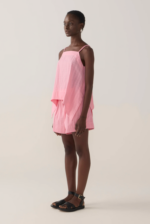 Foemina Neena Top - Watermelon Check Cotton