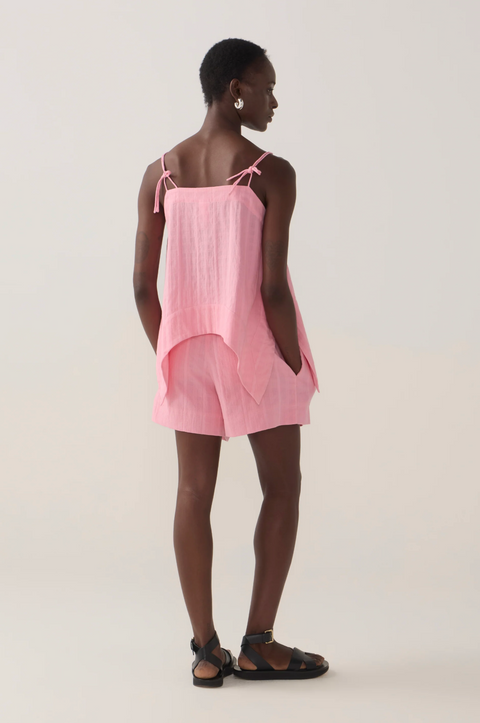 Foemina Neena Top - Watermelon Check Cotton