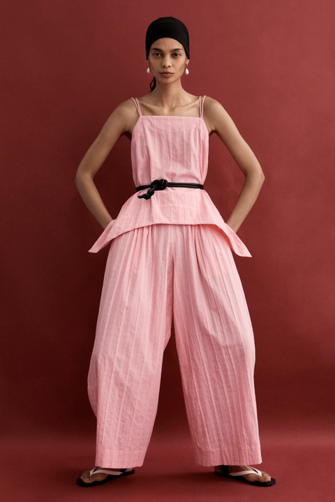 Foemina Imogen Pant - Watermelon Check Cotton