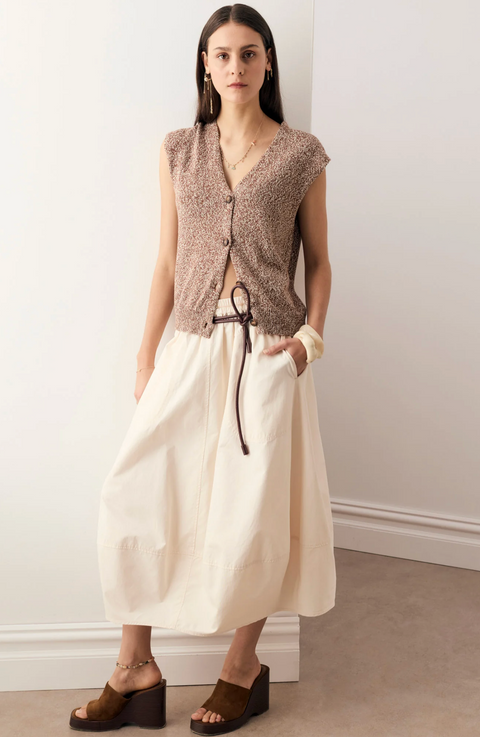 POL Clothing Rye Knit Vest - Toffee