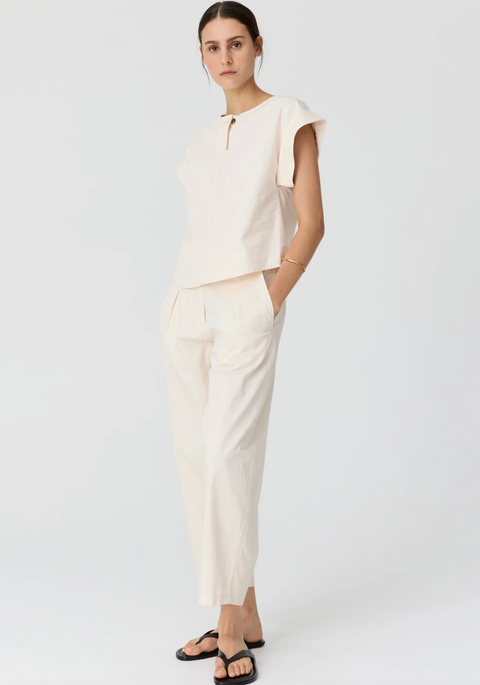 POL Clothing Alma Barrel Pant - Pebble