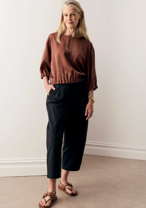 POL Clothing Alma Barrel Pant - Black