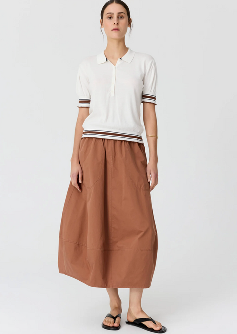 POL Clothing Alma Bubble Skirt - Toffee