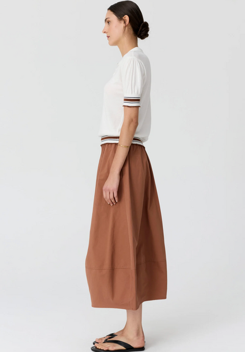 POL Clothing Alma Bubble Skirt - Toffee