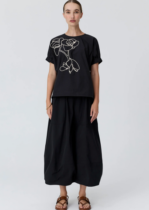 POL Clothing Ivy Cornelli Embroidered Top