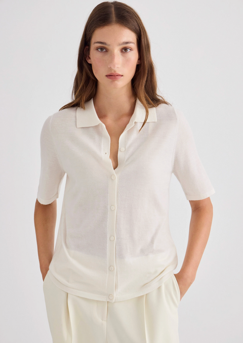 Laing Home Featherlight Cashmere Shirt - Cream