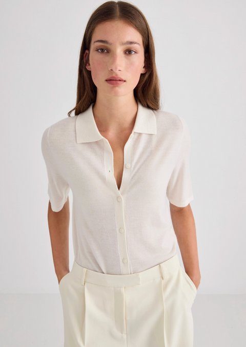 Laing Home Featherlight Cashmere Shirt - Cream