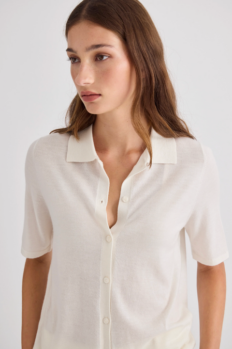 Laing Home Featherlight Cashmere Shirt - Cream