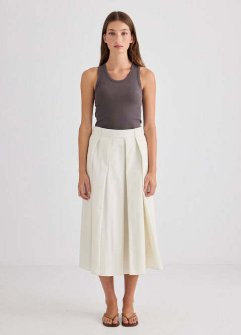 Laing Home Ellis Pleated Skirt - Cream
