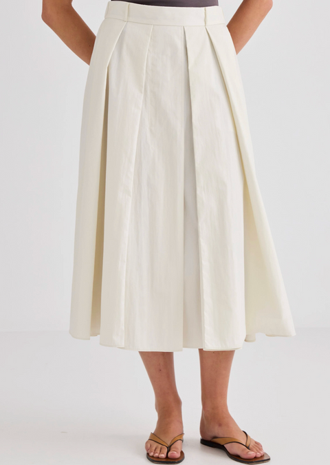 Laing Home Ellis Pleated Skirt - Cream