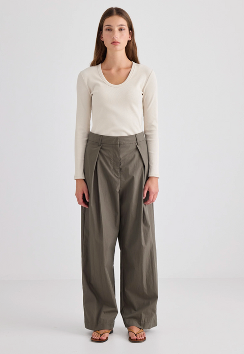 Laing Home Sofia Pleat Trouser - Slate