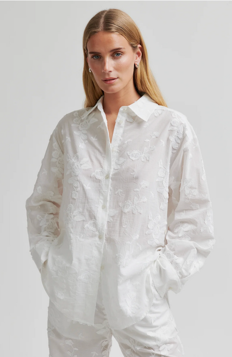 Second Female Lio Embroidered Shirt - White