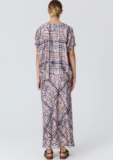 POL Clothing Lattice Skirt - Pink Check