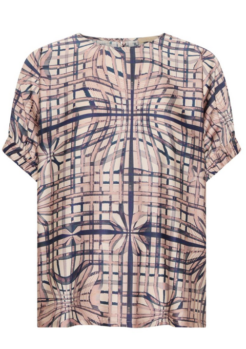 POL Clothing Lattice Top - Pink Check