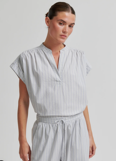 Second Female Sarisa Stripe Top - Cashmere Blue