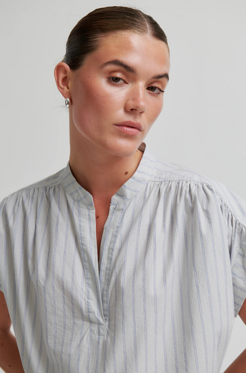 Second Female Sarisa Stripe Top - Cashmere Blue