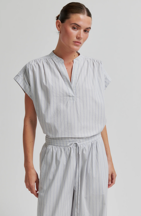 Second Female Sarisa Stripe Top - Cashmere Blue