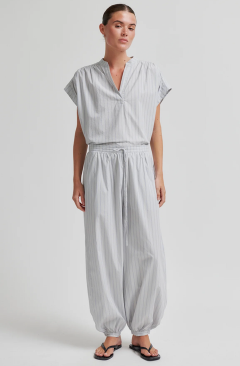 Second Female Sarisa Stripe Pants - Cashmere Blue