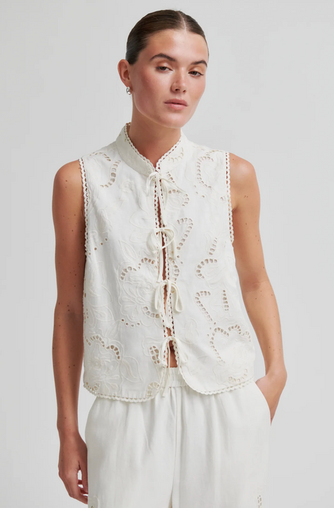Second Female Vilea Tie Front Top - Eggnog