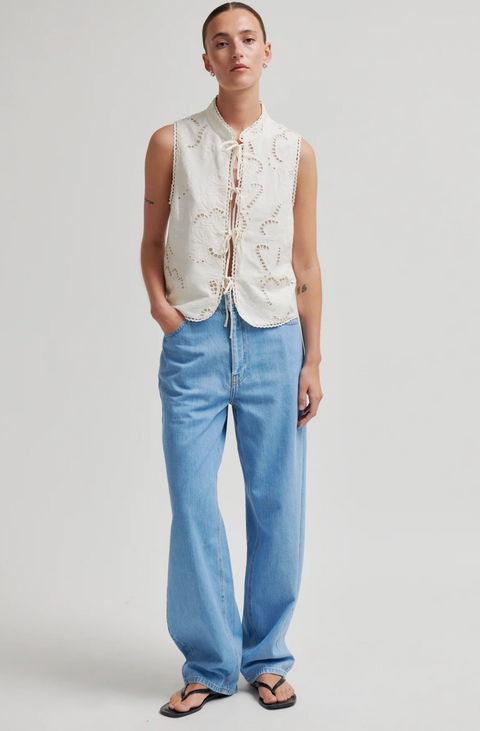 Second Female Vilea Tie Front Top - Eggnog