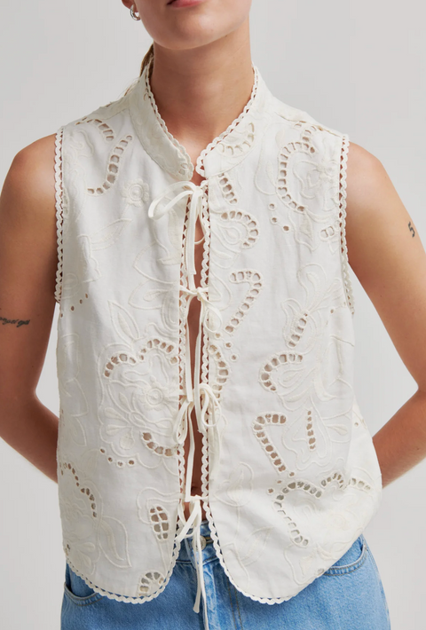 Second Female Vilea Tie Front Top - Eggnog