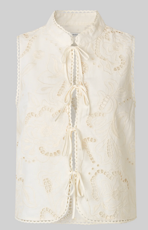 Second Female Vilea Tie Front Top - Eggnog