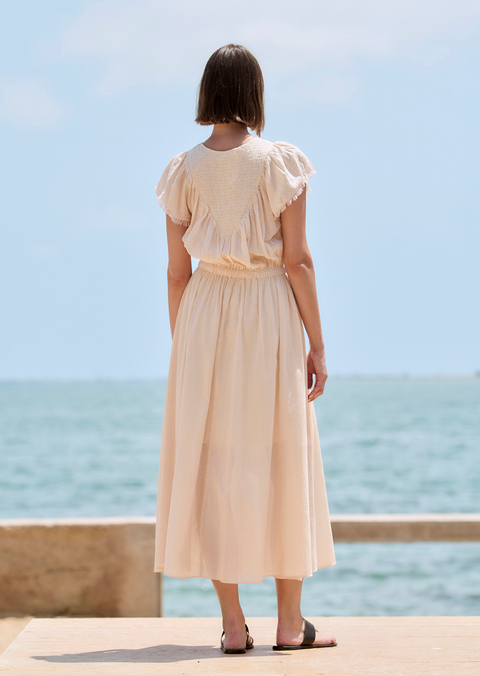 Sita Murt Fine Stripe Dress - Peach