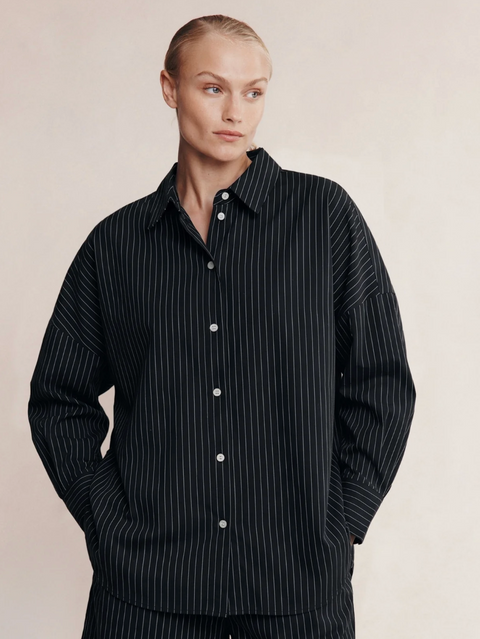 Marle Mella Shirt - Black Pin Stripe