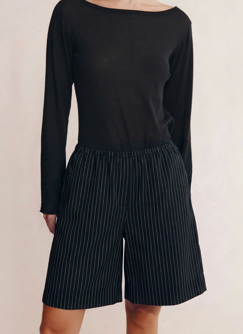 Marle Nara Short - Black Pinstripe
