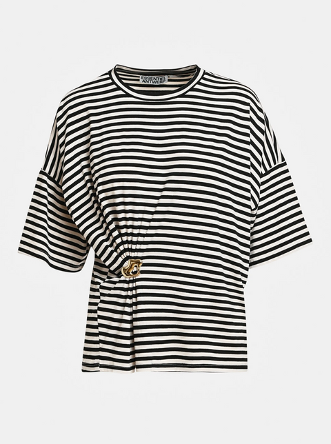 Essentiel Antwerp Kriss Striped Tee - Black/Off White