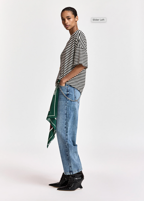Essentiel Antwerp Kriss Striped Tee - Black/Off White