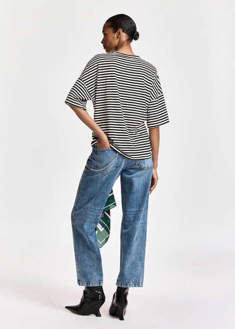 Essentiel Antwerp Kriss Striped Tee - Black/Off White