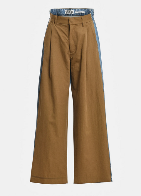 Essentiel Antwerp Krisp Fabric Mix Jeans - Blue/Brown