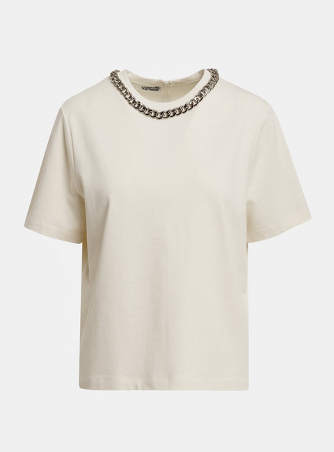 Essentiel Antwerp Klaim T-Shirt with Chain - Off White