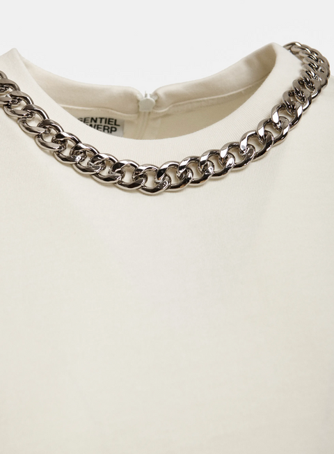 Essentiel Antwerp Klaim T-Shirt with Chain - Off White