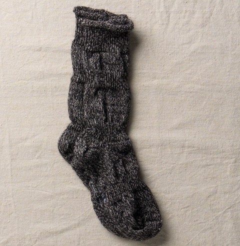 Yahae Alpaca Linen "Ploot" Socks - Black