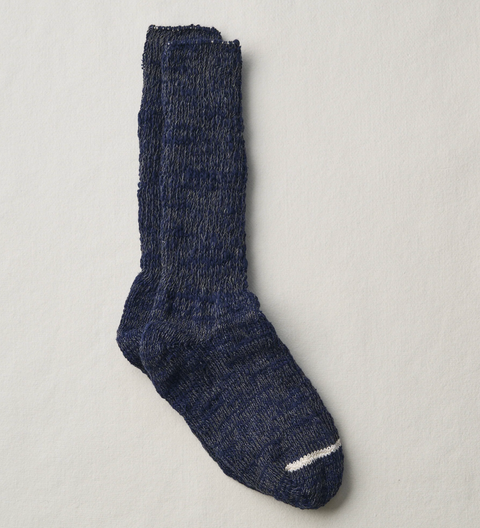 Yahae Garabou Organic Cotton Slipper Socks - Navy