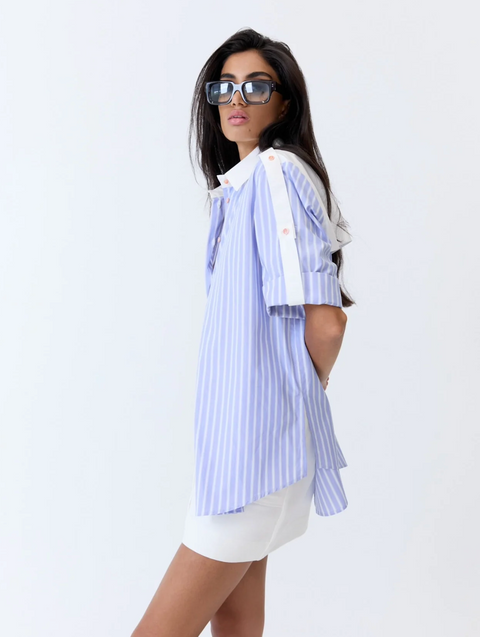 Eder by Anna Bellini Shirt - Blue Pinstripe
