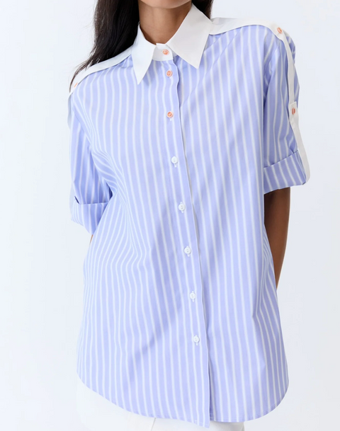 Eder by Anna Bellini Shirt - Blue Pinstripe