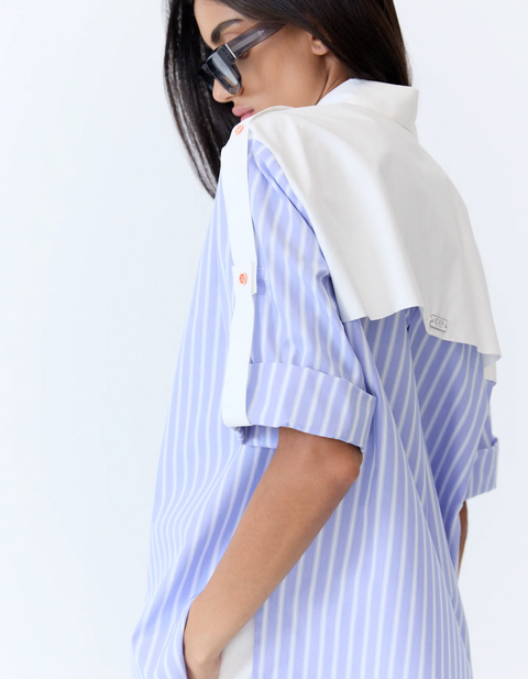Eder by Anna Bellini Shirt - Blue Pinstripe