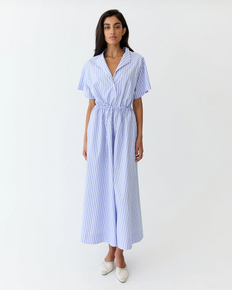 Eder by Anna Esme Dress - Blue Pinstripe