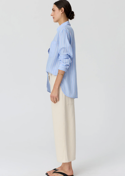 POL Clothing Aubin LS Shirt - Blue/Pink
