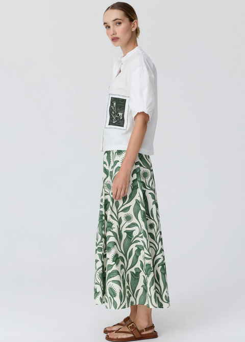 POL Clothing Botanica Patch Camp Shirt - White