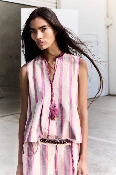 Ilio Nema Tzimi Top - Pink Mykonos Stripe