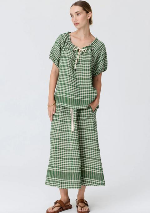 POL Clothing Lume Tie Top - Gingham