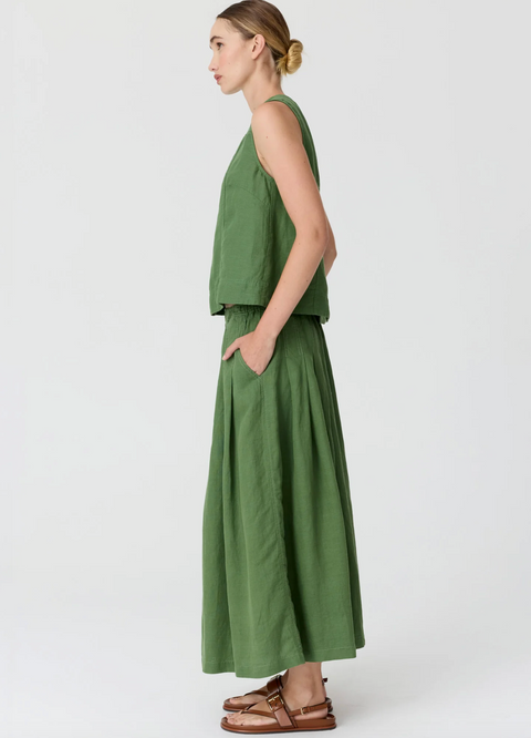 POL Clothing Frankie Pleat Skirt - Fern